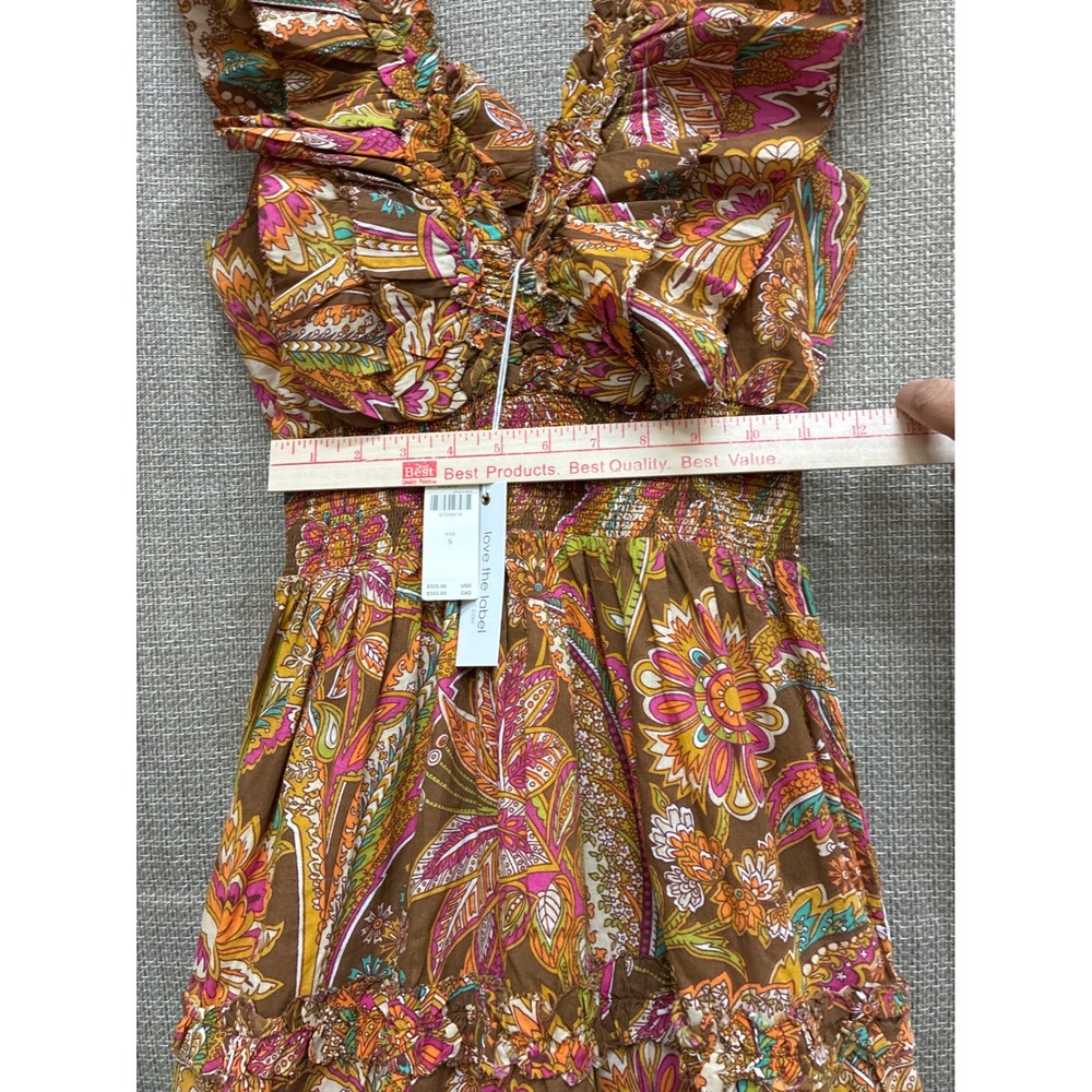 Love The Label Anthropologie Paisley Floral Ruffle‎ Maxi Dress NWT Small - Picture 2 of 5